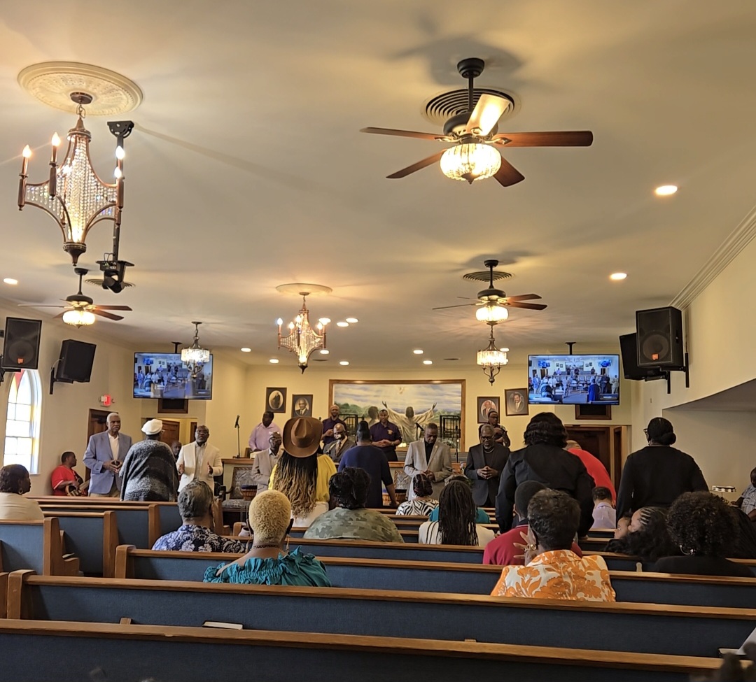 Congregation worshipping